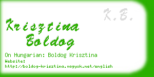 krisztina boldog business card